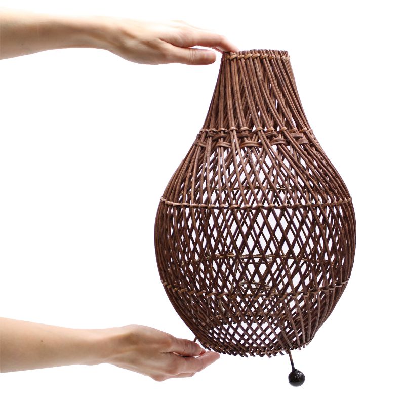 Ratanová Stolní Lampa - Tmavě Hnědá