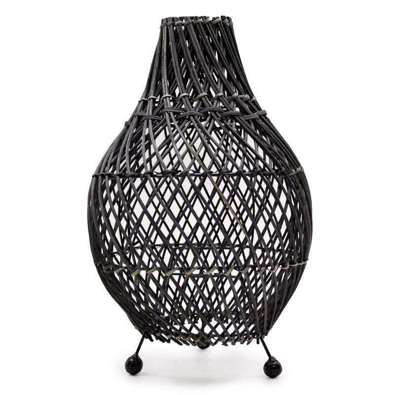 Ratanová Stolní Lampa - Černá