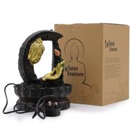 Stolní Fontánka - 30cm - Zlatý Buddha & Lotos
