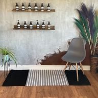 Indický Bavlněný Koberec - 70x170cm - Černý / Šedý