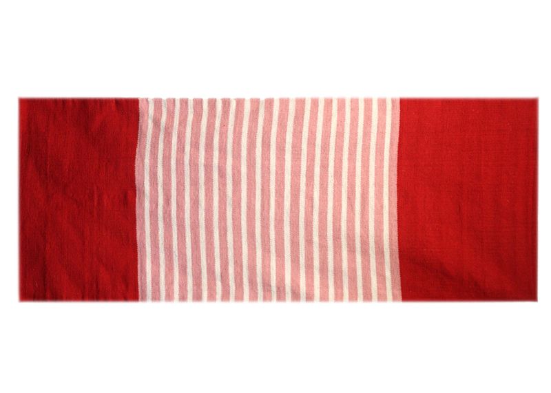 Indický Bavlněný Koberec - 70x170cm - Červený / Růžový