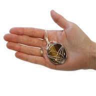 Spirálovitě Omotaný Náhrdelník z Drahých Kamenů - Tygří Oko