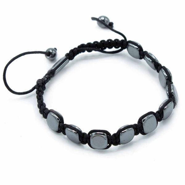Magnetický Hematitový Náramek Shamballa - Zaoblené Rohy
