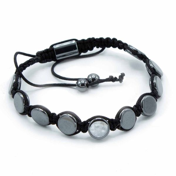Magnetický Hematitový Náramek Shamballa - Ploché Kroužky