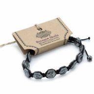 Magnetický Hematitový Náramek Shamballa - Šestiúhelníkové Lebky
