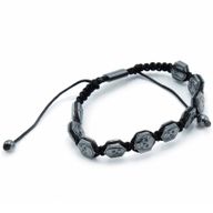 Magnetický Hematitový Náramek Shamballa - Šestiúhelníkové Lebky