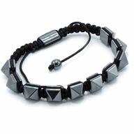 Magnetický Hematitový Náramek Shamballa - Špičaté Pyramidy