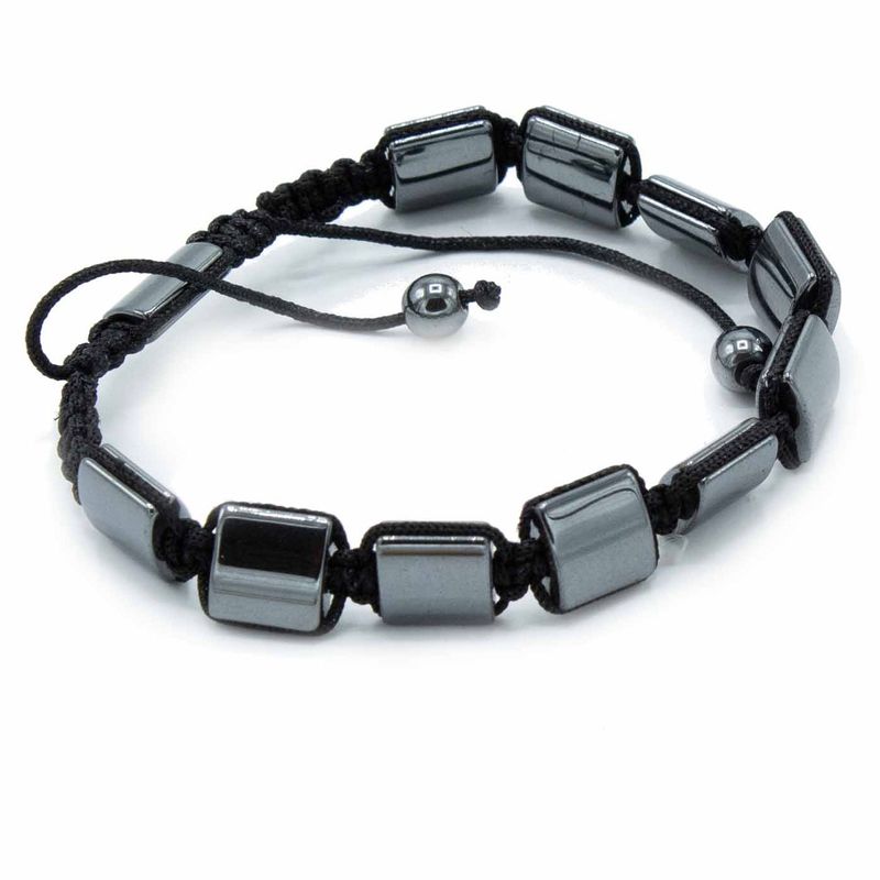 Magnetický Hematitový Náramek Shamballa - Dvojité Kvádry
