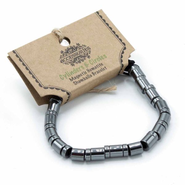 Magnetický Hematitový Náramek Shamballa - Válce a Kruhy