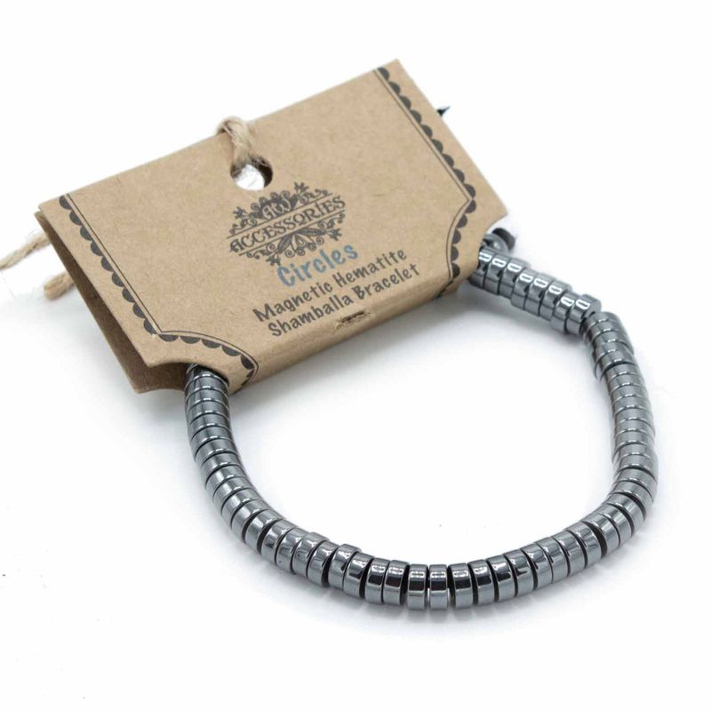 Magnetický Hematitový Náramek Shamballa - Kruhy
