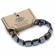 Magnetický Hematitový Náramek Shamballa - Kvádry Tygří Oko