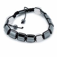 Magnetický Hematitový Náramek Shamballa - Kvádry - Růže