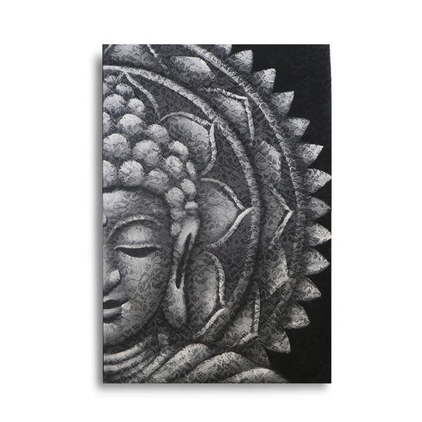 Buddha Mandala Obraz - Šedý - 60x80cm