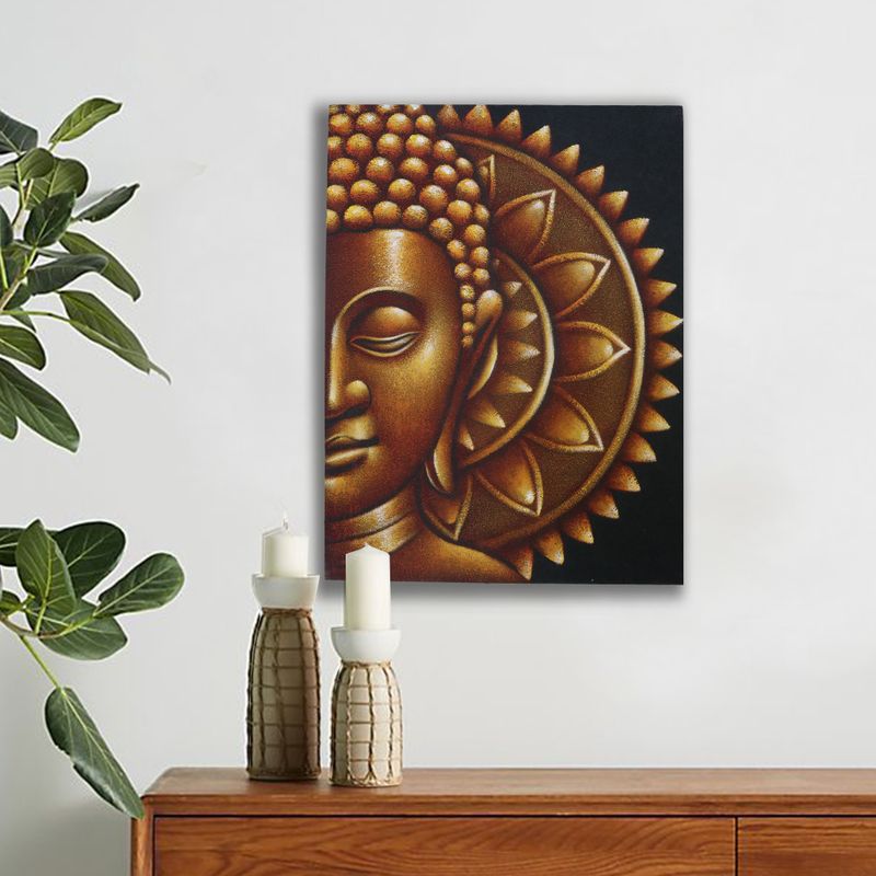 Buddha Mandala Obraz - Zlatý - 60x80cm