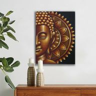 Buddha Mandala Obraz - Zlatý - 60x80cm