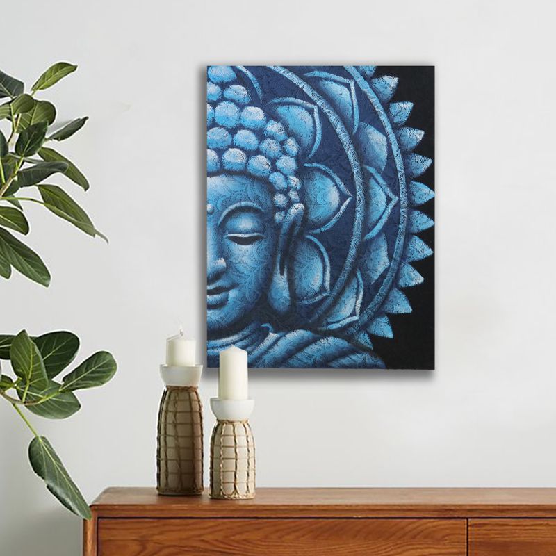 Buddha Mandala Obraz - Modrý - 60x80cm
