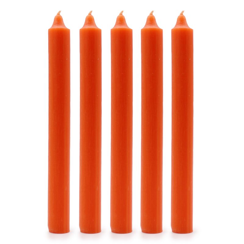 Stolní Jednobarevné Svíčky - Rustikální Oranžová