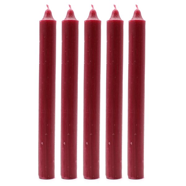 Stolní Jednobarevné Svíčky - Rustikální Burgundská