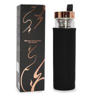 Láhev na Čaj z Křišťálového Skla - Rose Gold - Červený Jaspis