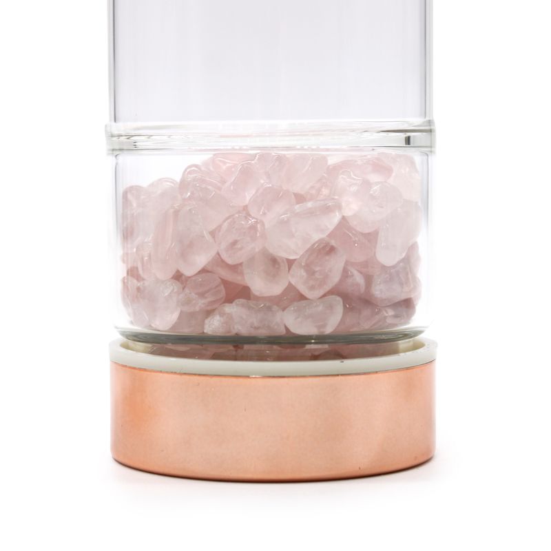 Láhev na Čaj z Křišťálového Skla - Rose Gold - Růženín