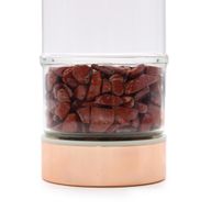 Láhev na Čaj z Křišťálového Skla - Rose Gold - Červený Jaspis
