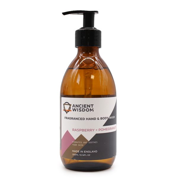 Čistící / Sprchový Gel na Ruce & Tělo 300ml - Malina a Granátové Jablko