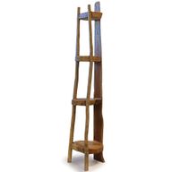 Přírodní Teakový Rožní Stojan se 4 Poličkami - 135cm