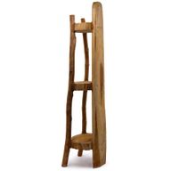 Přírodní Teakový Rožní Stojan s 3 Poličkami - 90cm