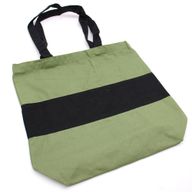 Velká Bavlněná Nákupní Taška - 38x42cm - Zelená a Černá - 10oz