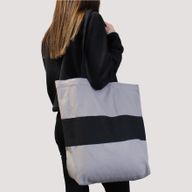 Velká Bavlněná Nákupní Taška - 38x42cm - Zelená a Černá - 10oz