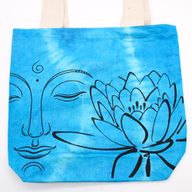 Bavlněná Taška (6oz) - 38x42x12cm - Lotosový Budha - Přírodní Popruhy