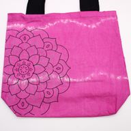 Bavlněná Taška (6oz) - 38x42x12cm - Mandala - Magenta - Černé Popruhy