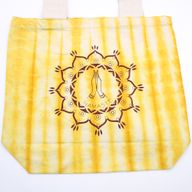 Bavlněná Taška (6oz) - 38x42x12cm - Ruce Namasté - Žlutá - Přírodní Popruhy