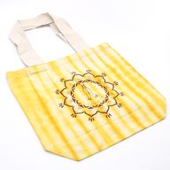 Bavlněná Taška (6oz) - 38x42x12cm - Ruce Namasté - Žlutá - Přírodní Popruhy