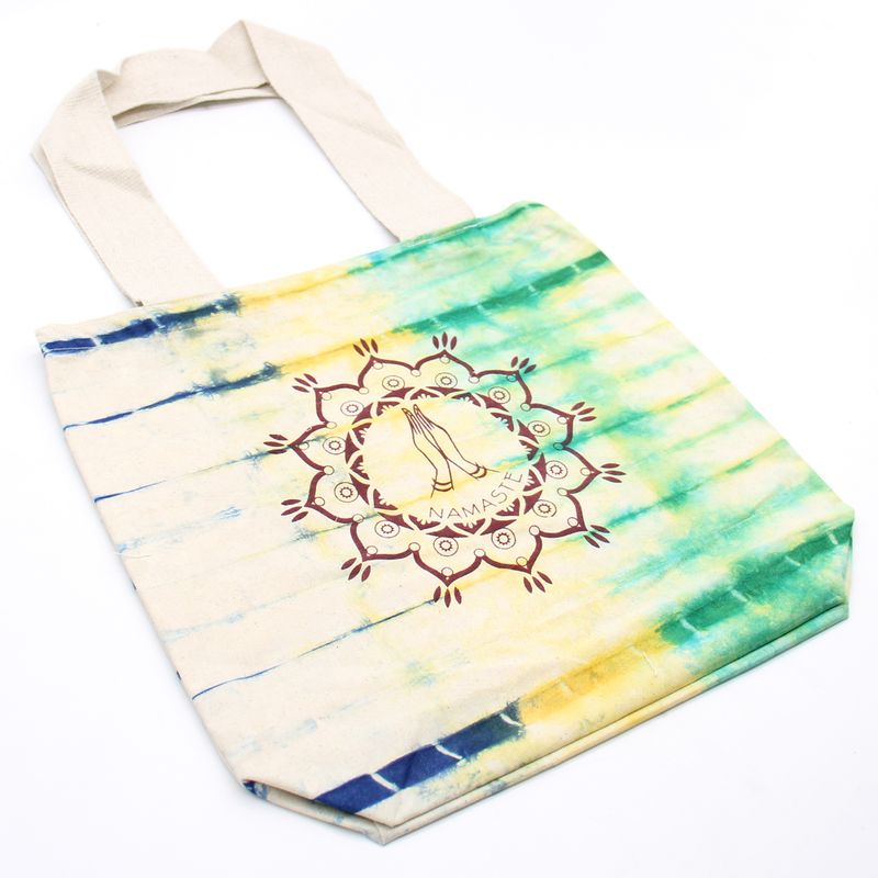 Bavlněná Taška (6oz) - 38x42x12cm - Ruce Namasté - Vícebarevná - Přírodní Popruhy