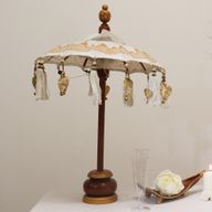Balinejský Dekorativní Slunečník - Plátno - Zlatý Dekor - 40cm