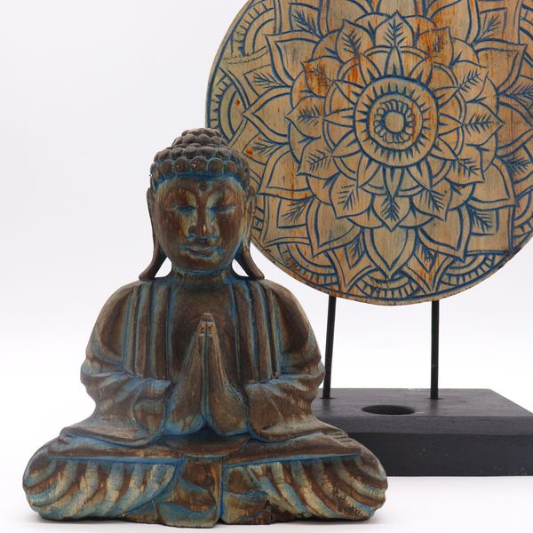 Buddha Feng Shui Set - Květ Mandala - Modrá