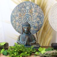 Buddha Feng Shui Set - Květ Mandala - Modrá