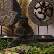 Buddha Feng Shui Set - Om - Šedá & Černá