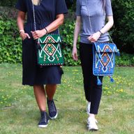 Kilim Festivalová Taška - Smaragdově Zelená