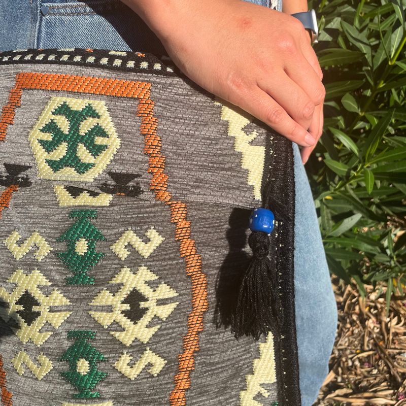 Kilim Festivalová Taška - Světle Šedá