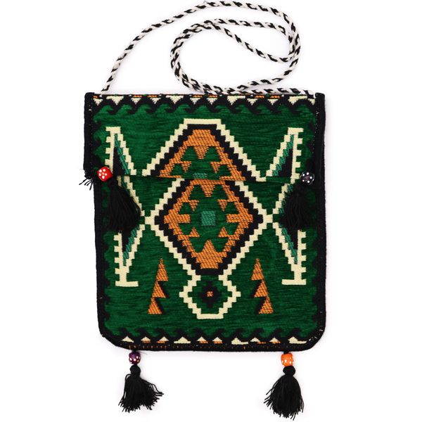 Kilim Festivalová Taška - Smaragdově Zelená