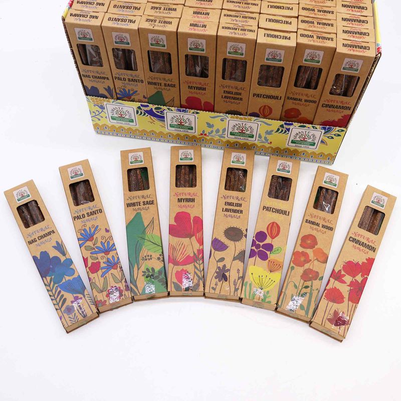 Přírodní Botanické Vonné Tyčinky Masala - Startovací Balíček (6x8 Vůní)