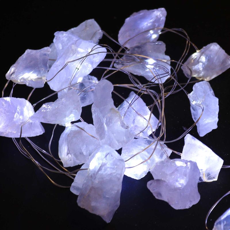 LED Světelný Řetěz s Drahými Kameny - Křemen