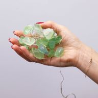 LED Světelný Řetěz s Drahými Kameny - Křišťálový Nefrit