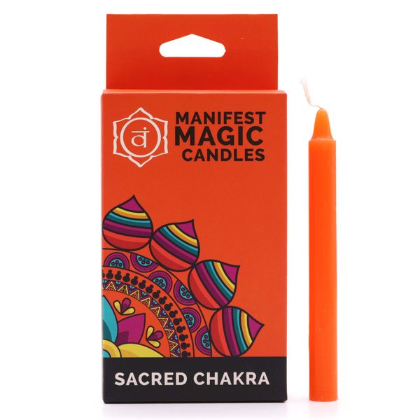Esoterické Magické Svíčky (balení 12 kusů) - Oranžové - Posvátná Čakra