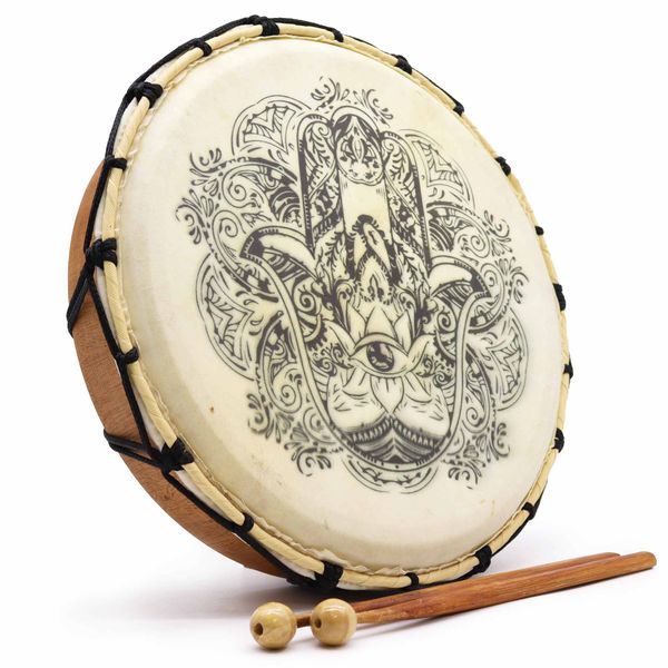 Hamsa Šamanistický Buben s Hůlkami - 30cm