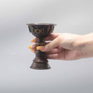 Starožitný Měděný Rituální Pohár - Trojitý Měsíc 8x13cm