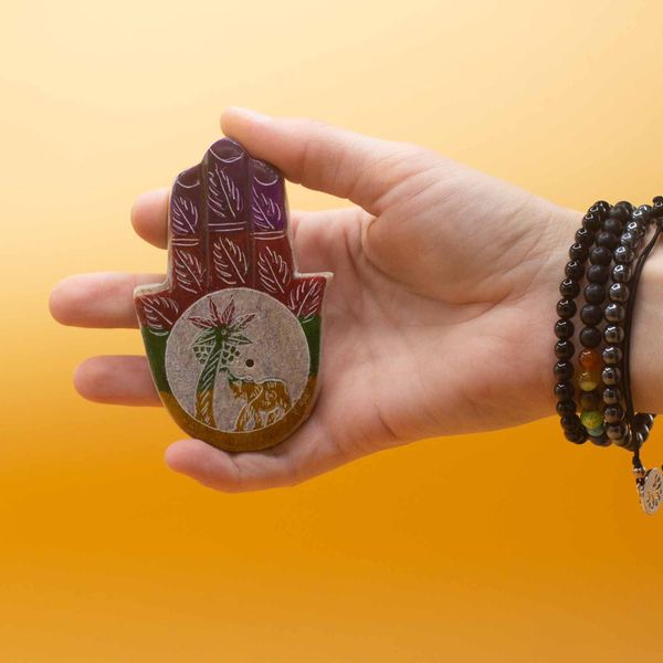 Hamsa Stojan na Vonné Tyčinky - Slon a Dlaň - 9x6cm