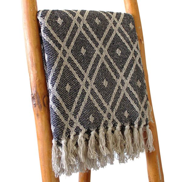 Boho Komfort Přehoz 125x150cm - Černé a Béžové Regentství